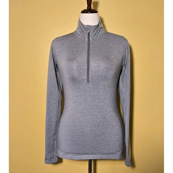 Nike Pro HyperWarm Half Zip Long Sleeved Shirt Womens Pullover 803145-063 Grey M - Picture 1 of 10